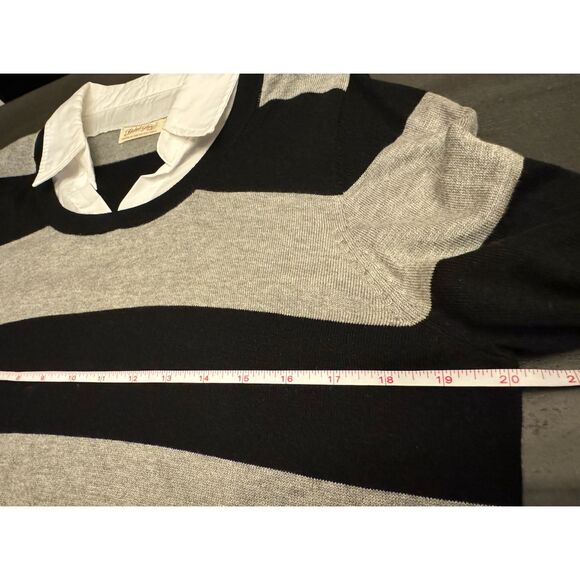 Faded Glory Faux Layered Long Sleeve Light Sweater Striped - Sz XL - Picture 6 of 12